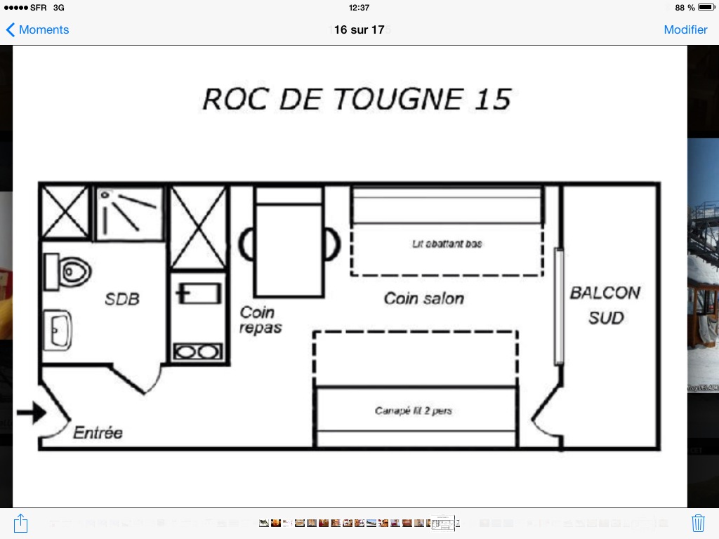 2 rooms + sleeping area 6 personnes Charm - Apartment Roc de tougne - Méribel Mottaret 1850