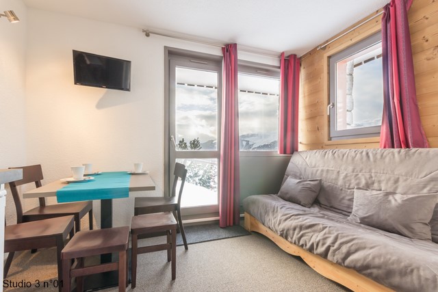 Studio for 3 guests - n°01 - Skissim Select - Résidence Les Chalets du Planay. - Plagne Montalbert