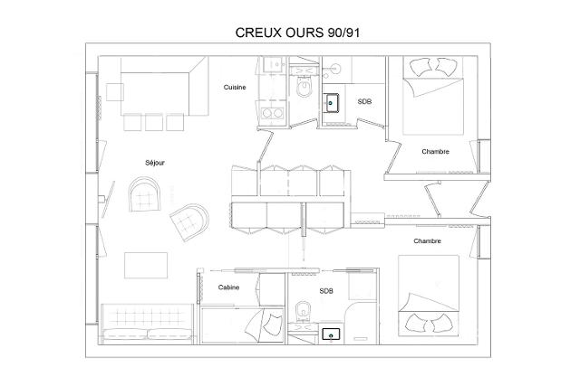 Apartments Creux De L'ours C (Bleu) - Méribel Mottaret 1850