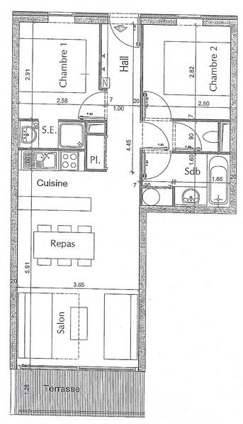 Apartements LES MELEZES - Plan Peisey