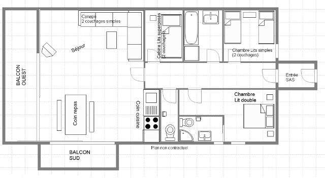 Apartements LES MELEZES - Plan Peisey