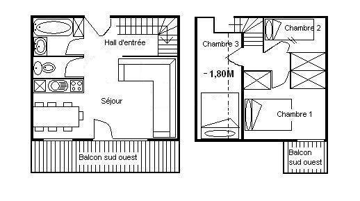 Apartements NECOU - Les Menuires Reberty 2000