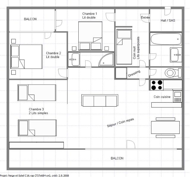 Apartements NEIGE ET SOLEIL - Plan Peisey