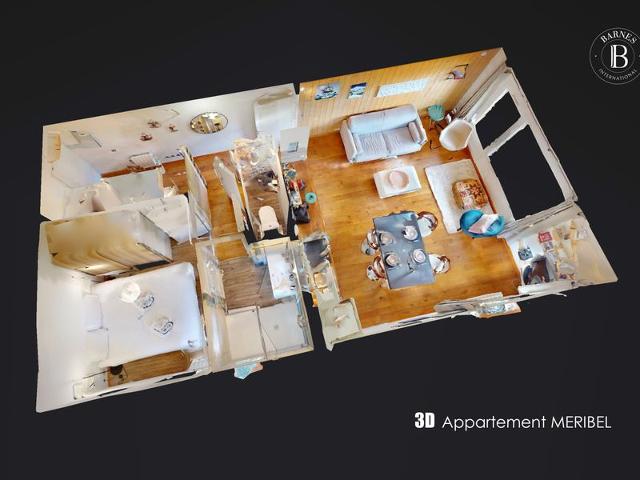 Family-Friendly Apartment, Close to Morel Chairlift, Free Shuttle, Balcony & WiFi FR-1-613-96 - Méribel Altiport 1700