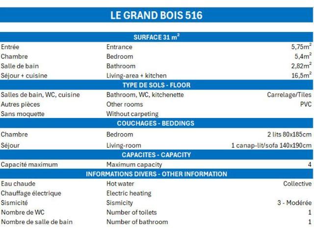 Apartements GRAND BOIS A - La Tania