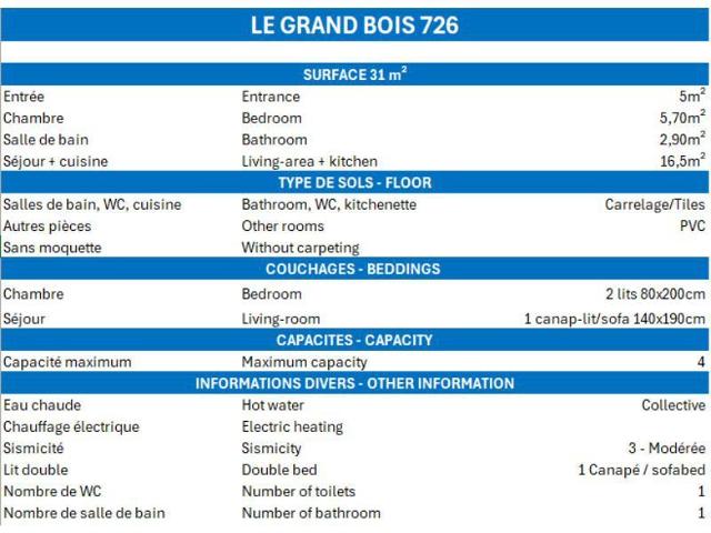 Apartements GRAND BOIS A - La Tania
