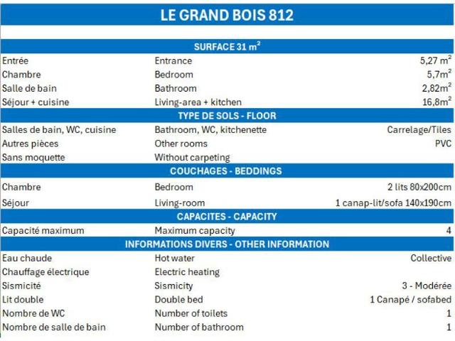 Apartements GRAND BOIS A - La Tania