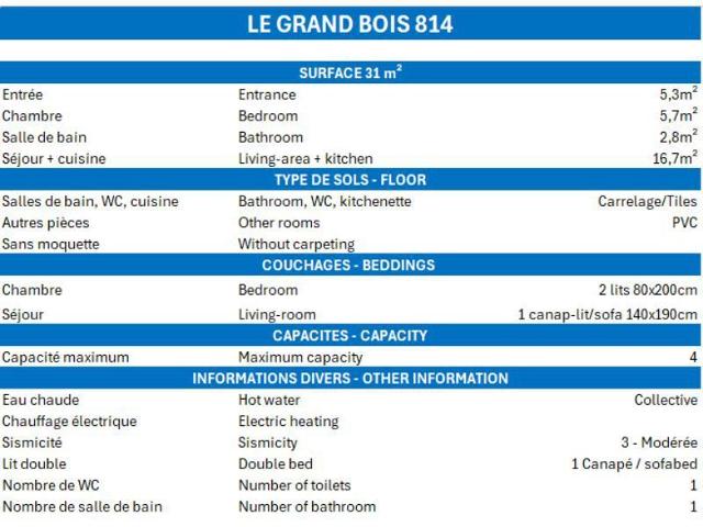 Apartements GRAND BOIS A - La Tania