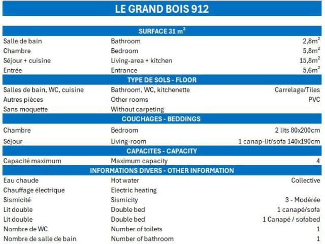 Apartements GRAND BOIS A - La Tania