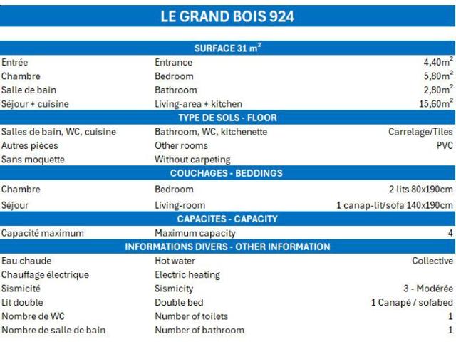 Apartements GRAND BOIS A - La Tania