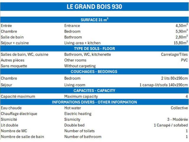 Apartements GRAND BOIS A - La Tania