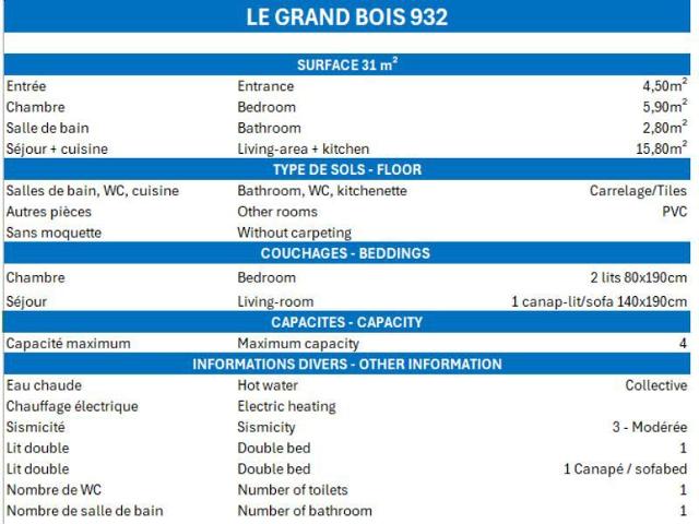 Apartements GRAND BOIS A - La Tania