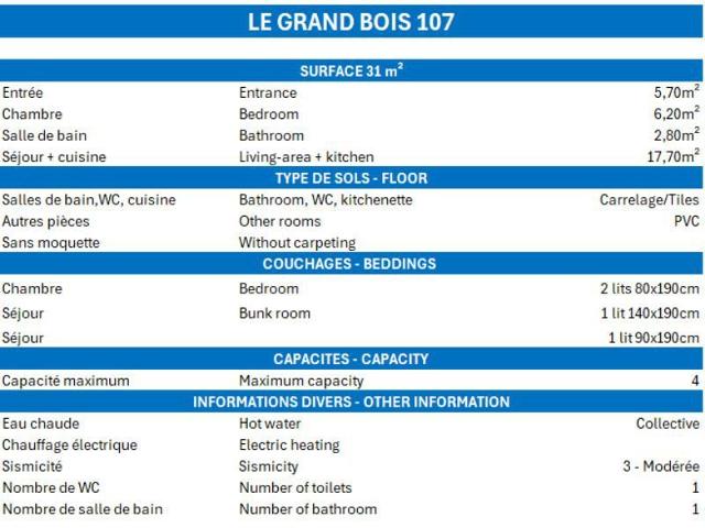 Apartements GRAND BOIS B - La Tania