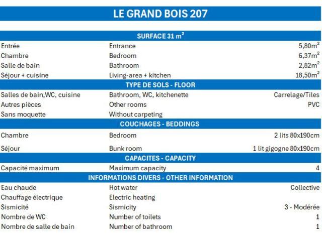 Apartements GRAND BOIS B - La Tania