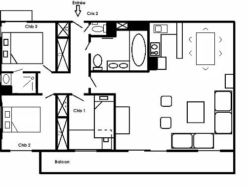 Apartements LE CRISTAL - Méribel Centre 1600